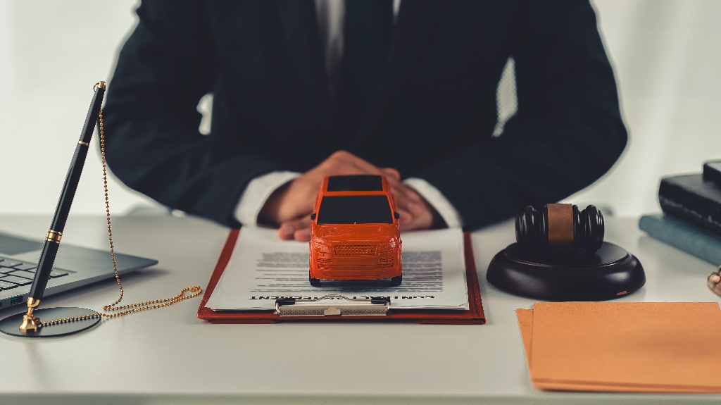Toy car on the lawyer's table